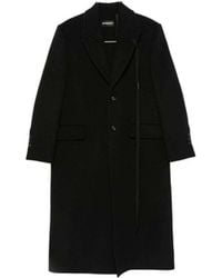 Ann Demeulemeester - Single-Breasted Notched-Lapels Wool Coat - Lyst