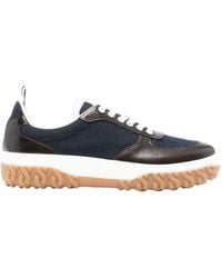 Thom Browne - Letterman Panelled Lace-Up Sneakers - Lyst