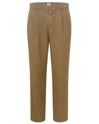 C.P. Company - Cotton Gabardine Boxy Pleats Pants - Lyst