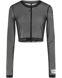 Dolce & Gabbana - Solid Color Mesh Long-Sleeve Top - Lyst