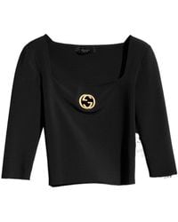 Gucci - Regular-Fit Top With Cut-Out Interlocking G Detail - Lyst