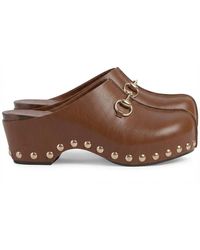 Gucci - Horsebit Platform Clogs - Lyst