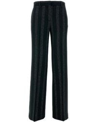MSGM - Striped Wide-Leg Trousers - Lyst