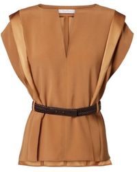 Max Mara - Belted Crêpe Top - Lyst