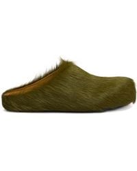 Marni - Deep Long Hair Calfskin Fussbett Sabot - Lyst