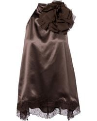 Magda Butrym - Lace-Trimmed Silk Satin Top - Lyst