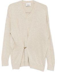 Isabel Marant - Chiraz V-Neck Ring-Detail Sweater - Lyst