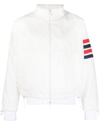 Thom Browne - Bar Striped Zipped Ripstop Jacket - Lyst