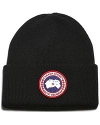 Canada Goose - Logo Patch Wool Beanie - Lyst