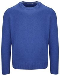Kangra Cashmere - Crew Neck Knitted Sweater - Lyst