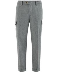 Brunello Cucinelli - Virgin Wool Flannel Trousers With Cargo Pockets - Lyst