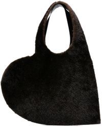 Coperni - Heart-Shaped Open Top Fur Tote Bag - Lyst
