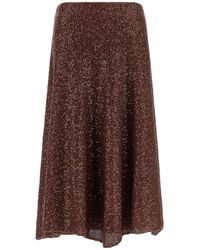 Brunello Cucinelli - Elastic-Waistband Midi Skirt - Lyst