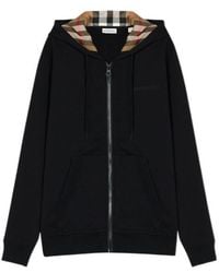 Burberry - Cotton Blend Zip Hoodie - Lyst