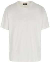 Giorgio Armani - Embroidered Logo Double-Sided T-Shirt - Lyst