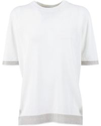 Peserico - Short-Sleeved Crewneck Knitted Jumper - Lyst