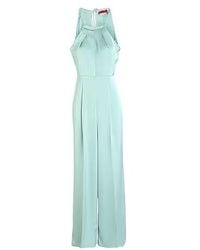 MAX&Co. - Solid Color Satin Sleeveless Jumpsuit - Lyst
