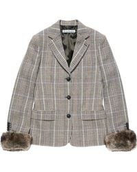 Acne Studios - Wool Jacket With Shearling Cuffs - Lyst