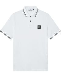 Stone Island - Logo Patch Buttoned Polo Shirt - Lyst