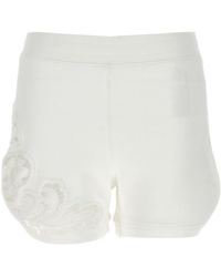 Ermanno Scervino - High-Waist Elasticated Waistband Laced Shorts - Lyst