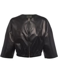 Prada - Nappa Leather Bomber Jacket - Lyst