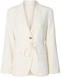 SELECTED - Belted Single-Breasted Blazer - Lyst