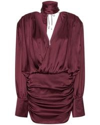 ROTATE BIRGER CHRISTENSEN - Long-Sleeved V-Neck Dress - Lyst