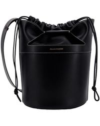 McQueen - Logo Printed Drawstring Bucket Bag - Lyst