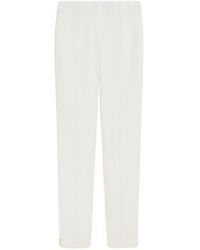 Sportmax - Flared Viscose And Linen Twill Trousers - Lyst
