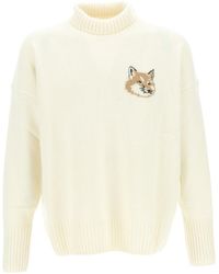 Maison Kitsuné - Fox Head High-Neck Woollen Jumper - Lyst
