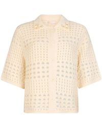 Liu Jo - Embellished Openwork Knitted Top - Lyst