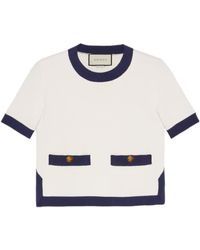 Gucci - Short-Sleeve Knitted Top - Lyst