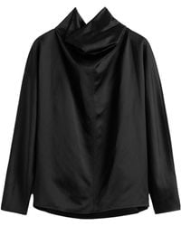 TOTEME - Totême Draped Back-Buttoned Top - Lyst