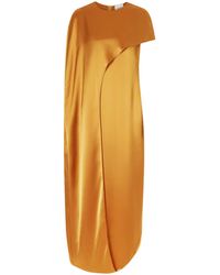 Galvan London - Clandestine Cape-Effect Asymmetric Satin Gown - Lyst