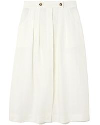 Tod's - Pleated Linen Skirt - Lyst