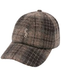 Ruslan Baginskiy - Check-Pattern Monogram-Embroidered Baseball Cap - Lyst
