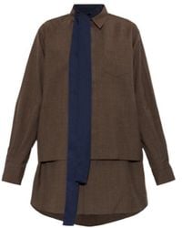 Sacai - Wool Shirt Dress - Lyst
