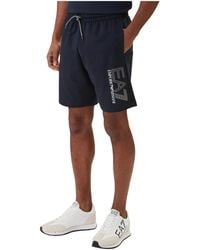 EA7 - Wide-Leg Shorts - Lyst