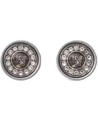 Versace - Crystal Medusa Stud Earrings - Lyst