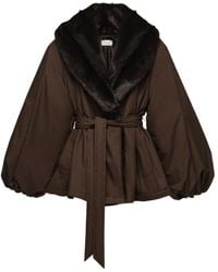 Magda Butrym - Belted Faux Fur Collar Jacket - Lyst