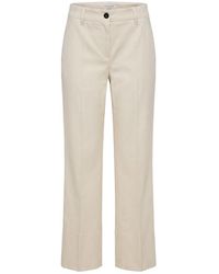 Brunello Cucinelli - Button-Fasyening Cotton Trousers - Lyst