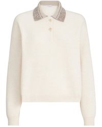 Brunello Cucinelli - Sequin-Collar Sweater - Lyst