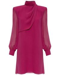Valentino - Draped High-Neck Dress - Lyst