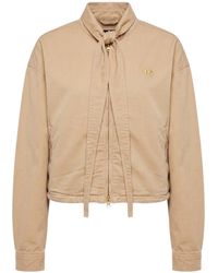 DIESEL - Tie-Neck Logo-Plaque Jacket - Lyst