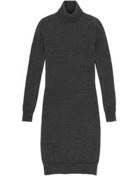 MM6 by Maison Margiela - Turtleneck Long Sleeved Ribbed Dress - Lyst