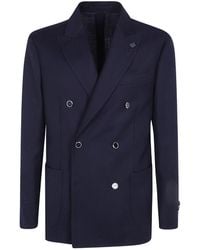 Lardini - Double Breasted Tailored Jacket - Lyst