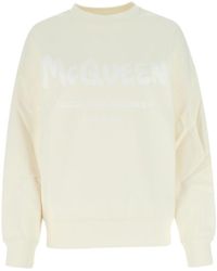 McQueen - Logo Printed Crewneck Sweatshirt - Lyst