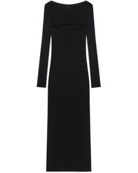 Courreges - Ribbed-Knit Slash-Detail Midi Dress - Lyst