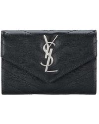 Saint Laurent - Small Monogram Envelope Wallet - Lyst