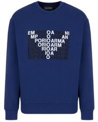 Emporio Armani - Logo-Printed Round-Neck Sweater - Lyst